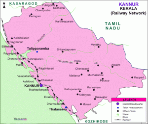 kannur railways map