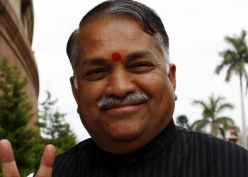 NEW DELHI, INDIA  MARCH 04: Shiv Sena leader and Aurangabad MP Chandrakant Khaire walks out of Parliament on Friday, March 4, 2011.(Photo by Sipra Das/India Today Group/Getty Images)