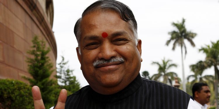 NEW DELHI, INDIA  MARCH 04: Shiv Sena leader and Aurangabad MP Chandrakant Khaire walks out of Parliament on Friday, March 4, 2011.(Photo by Sipra Das/India Today Group/Getty Images)