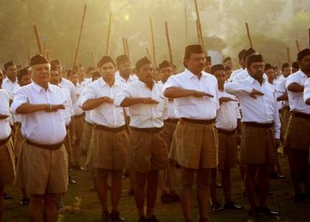 Hindu group Rashtriya Swayamsevak Sangh (RSS) on the occasion of Vijay Dashmi at Kishan kunj in New Delhi Thursday, Oct. 22, 2015. Express Photo By Amit Mehra