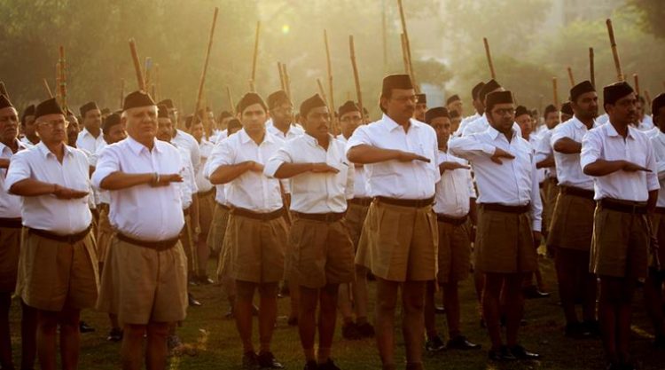 Hindu group Rashtriya Swayamsevak Sangh (RSS) on the occasion of Vijay Dashmi at Kishan kunj in New Delhi Thursday, Oct. 22, 2015. Express Photo By Amit Mehra