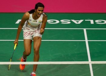 Badminton - Badminton World Championships - Glasgow, Britain - August 26, 2017      India's Pursarla V Sindhu celebrates against China's Chen Yufei   REUTERS/Russell Cheyne - RTX3DGR0