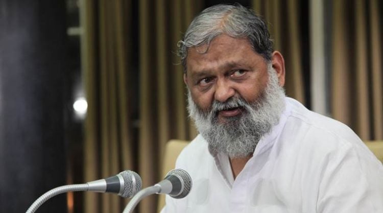 Haryana Health Minister Anil Vij addressing to media during Vidhan Sabha Session in Chandigarh on Wednesday, March 30 2016. Express photo by Jasbir Malhi