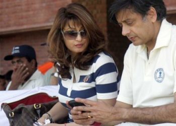 NEW DELHI, INDIA - MARCH 7: (File photo) Sunanda Pushkar Tharoor and Shashi Tharoor, External Affairs Minister, during a friendly cricket match between FICCI and Ministry of External Affair (MEA) at Modern School Barakhamba on March 7, 2010 in New Delhi, India. Sunanda Pushkar, the 52-year-old industrialist wife of Union HRD minister Shashi Tharoor was found dead on Friday at a seven-star hotel where the couple had checked in together a day earlier, the police said. News of her death emerged late in the evening, coming within two days of her Twitter spat with a Pakistani journalist, Mehr Tarar, over an alleged affair with the minister. Pushkar, who has business interests in Dubai and was the Congress minister’s third wife, was found dead in the bedroom of The Leela Palace suite number 345 around 8.15pm. Mehr Tarar, a columnist with Pakistan’s Daily Times, reacted to the news of Pushkar’s death in two consecutive tweets: What the hell. Sunanda. Oh my God and I just woke up and read this. Im absolutely shocked. This is too awful for words. So tragic I dont know what to say. Rest in peace, Sunanda. (Photo by Ronjoy Gogoi/Hindustan Times via Getty Images)