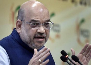 New Delhi: BJP National President Amit Shah addressing at an interactive session with FICCI in New Delhi on Saturday. PTI Photo by Vijay Verma (PTI9_9_2017_000039B)