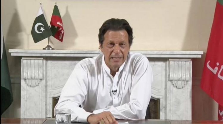 Cricket star-turned-politician Imran Khan, chairman of Pakistan Tehreek-e-Insaf (PTI), gives a speech as he declares victory in the general election in Islamabad, Pakistan, in this still image from a July 26, 2018 handout video by PTI. PTI handout/via REUTERS TV     ATTENTION EDITORS - THIS PICTURE WAS PROVIDED BY A THIRD PARTY. NO RESALES. NO ARCHIVE.