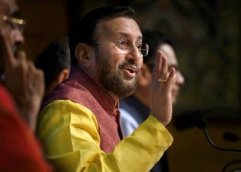 New Delhi: Human Resource Development Minister Prakash Javadekar addresses a press conference, in New Delhi on Monday, June 18, 2018.(PTI Photo/Atul Yadav) (PTI6_18_2018_000039B)