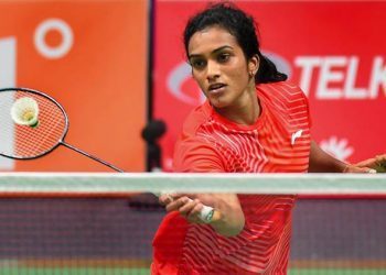 Jakarta: Indian shuttler PV Sindhu in action against Vu Thi Trang of Vietnam in the women's  singles badminton match at 18th Asian Games 2018, in Jakarta, on Thursday, Aug 23, 2018. (PTI Photo/Shahbaz Khan) (PTI8_23_2018_000079A)