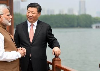 Wuhan, China: Prime Minister Narendra Modi with Chinese President Xi Jinping inside a house boat, in Wuhans East Lake, China on Saturday. PTI Photo/PIB(PTI4_28_2018_000031B)