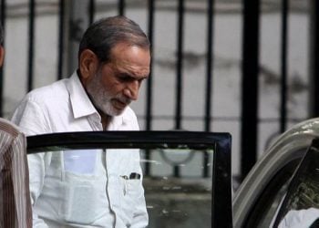 "Congress leader Sajjan Kumar leaves after appearing in the Karkardooma court in connection with the 1984 Sikhs riots' case, in New Delh on Monday." *** Local Caption *** "Congress leader Sajjan Kumar leaves after appearing in the Karkardooma court in connection with the 1984 Sikhs riots' case, in New Delh on Monday. Express Photo By Amit Mehra 18 July 2011"