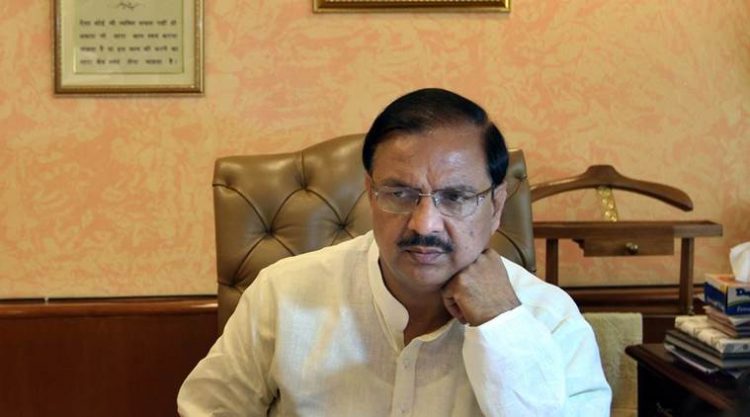 Dr. Mahesh Sharma, Minister of State for Culture (Independent Charge), Tourism (Independent Charge) and Civil Aviation, at his office in New Delhi on August 8th 2015. Express photo by Ravi Kanojia.