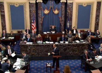 ഡൊണാൾഡ് ട്രംപിന്റെ ഇംപീച്ച്മെന്റ് വിചാരണ : പമ്പരം കറക്കി, വിമാനം പറത്തി സെനറ്റ് അംഗങ്ങൾ