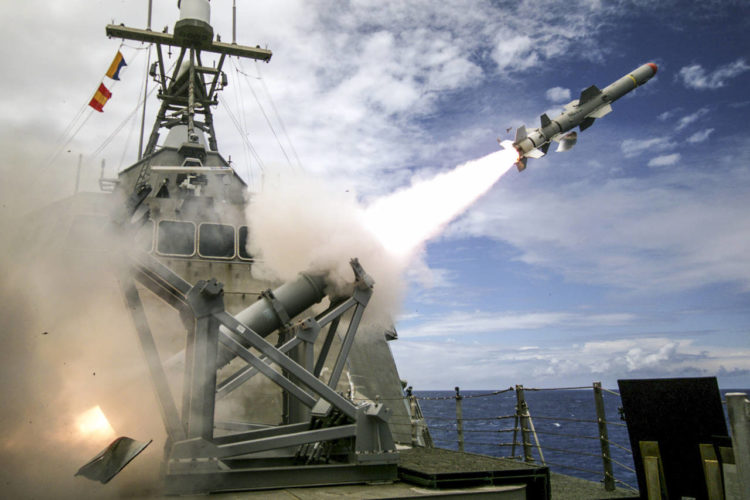 160719-N-ZZ999-112
PACIFIC OCEAN (July 19, 2016) USS Coronado (LCS 4), an Independence-variant littoral combat ship, launches the first over-the-horizon missile engagement using a Harpoon Block 1C missile. Twenty-six nations, 40 ships and submarines, more than 200 aircraft and 25,000 personnel are participating in RIMPAC from June 30 to Aug. 4, in and around the Hawaiian Islands and Southern California. The world's largest international maritime exercise, RIMPAC provides a unique training opportunity that helps participants foster and sustain the cooperative relationships that are critical to ensuring the safety of sea lanes and security on the world's oceans. RIMPAC 2016 is the 25th exercise in the series that began in 1971. (U.S. Navy photo by Lt. Bryce Hadley/Released)