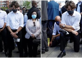 ജോർജ് ഫ്ലോയിഡിന്റെ മരണത്തിൽ പ്രതിഷേധിച്ച് കനേഡിയൻ പ്രധാനമന്ത്രി : പ്രകടനത്തിൽ അപ്രതീക്ഷിത അതിഥിയായി ജസ്റ്റിൻ ട്രൂഡോ