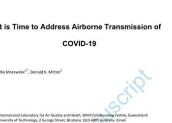 കൊറോണ വൈറസ്‌ വായുവിലൂടെ പകർന്നേക്കാം: പിടിവാശി ഉപേക്ഷിക്കണമെന്ന് ലോകാരോഗ്യ സംഘടനയോട് അപേക്ഷിച്ച് ശാസ്ത്രജ്ഞർ
