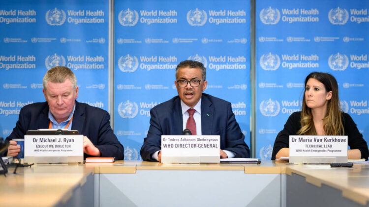 World Health Organization leaders at a press briefing on COVID-19, held on March 6 at WHO headquarters in Geneva. Here's a look at its history, its mission and its role in the current crisis.
