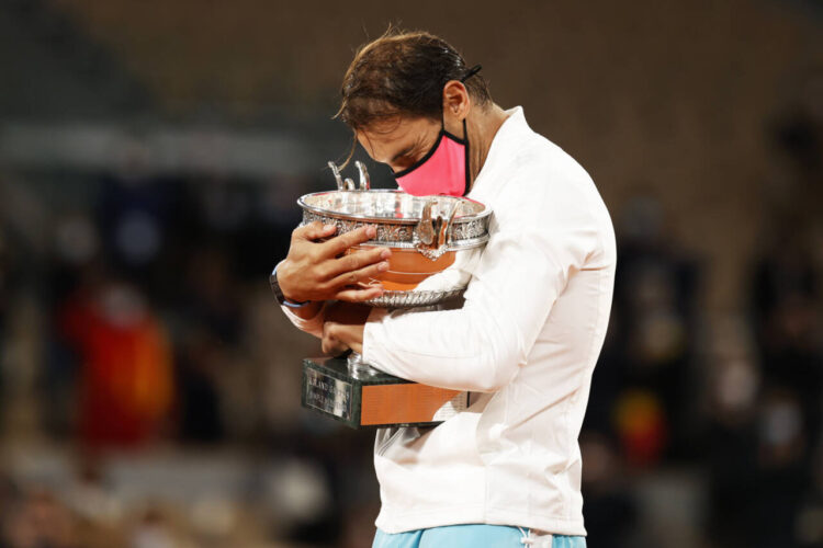 Tennis - French Open - Roland Garros, Paris, France - October 11, 2020 Spainâ€™s Rafael Nadal with the trophy after winning the French Open final against Serbiaâ€™s Novak Djokovic REUTERS/Christian Hartmann