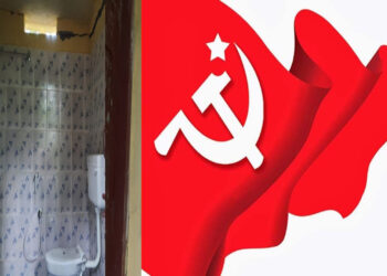 ഒന്നേമുക്കാൽ ലക്ഷം രൂപയുടെ കക്കൂസ് ഒന്നേമുക്കാൽ മാസത്തിനിടെ തകർന്നു; കക്കൂസ് ഫണ്ടിൽ കൈയ്യിട്ടു വാരിയ സിപിഎമ്മിനെതിരെ പ്രതിഷേധവുമായി ബിജെപി