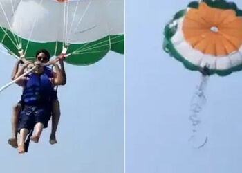 പാരാസെയ്​ലിങ്ങിനിടെ അപകടം; ബോട്ടില്‍ ബന്ധിച്ചിരുന്ന കയര്‍ ​പൊട്ടി ദമ്പതികൾ കടലില്‍ പതിച്ചു