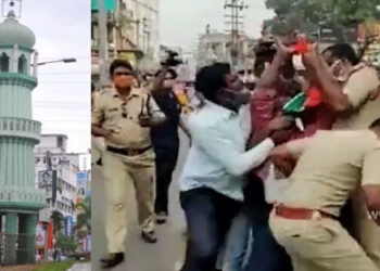 ജിന്ന സർക്കിളിൽ ദേശീയ പതാക ഉയർത്താനെത്തിയ യുവാക്കളെ പൊലീസ് അറസ്റ്റ് ചെയ്തു; ജിന്ന ടവറിന്റെ പേര് മാറ്റണമെന്ന് ബിജെപി (വീഡിയോ)