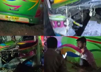 ശബരിമല തീർത്ഥാടകരുടെ ബസ് അപകടത്തിൽപ്പെട്ടു, 14 പേർക്ക് പരിക്കേറ്റു