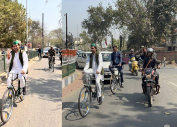 ‘മുലായം സിംഗ് യാദവ് സ്വപ്‌നത്തിൽ വന്ന് കെട്ടിപ്പിടിച്ച് അനുഗ്രഹിച്ചു; അദ്ദേഹത്തിന്റെ ഗ്രാമത്തിലൂടെ ഞങ്ങൾ ഒരുമിച്ച് സൈക്കിൾ ചവിട്ടി’; ആ സന്തോഷത്തിൽ താൻ സെക്രട്ടേറിയറ്റിലേക്ക് സൈക്കിളിൽ പോവുകയാണെന്ന് തേജ് പ്രതാപ് യാദവ്