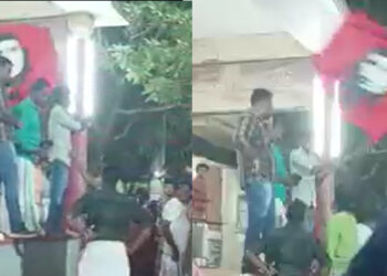 പട്ടാഴി ദേവീ ക്ഷേത്രത്തിൽ അലൻ ഷാഹുദീനെ കൊണ്ട് ചെഗുവേരയുടെ കൊടി വീശിച്ച് സിപിഎം ; വർഗീയ കലാപമുണ്ടാക്കാൻ ശ്രമം; ഉപദേശക സമിതിക്കും പങ്ക്; ഭക്തരുടെ പ്രതിഷേധം ശക്തമാകുന്നു- വീഡിയോ