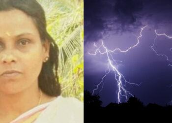 വീട്ടുമുറ്റത്ത് നിന്ന യുവതി ഇടിമിന്നലേറ്റ് മരിച്ചു