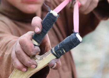 ദ റിയൽ ഹീറോ : കുഞ്ഞനുജത്തിയെ തട്ടിക്കൊണ്ട് പോകാനെത്തിയ അക്രമിയെ കവണ കൊണ്ട് നേരിട്ട് 13 കാരൻ