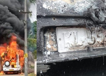 ചേലക്കരയിൽ കല്യാണ ഓട്ടത്തിനിടെ ട്രാവലറിന് തീപിടിച്ചു; വൻ ദുരന്തം ഒഴിവായത് തലനാരിഴയ്ക്ക്