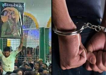 മസ്ജിദിന്റെ പരിപാടിയ്ക്കിടെ ഔറംഗസേബിന്റെ ചിത്രം ഉയർത്തി പ്രകോപനപരമായ മുദ്രാവാക്യം വിളിച്ചു; രണ്ട് യുവാക്കൾ അറസ്റ്റിൽ