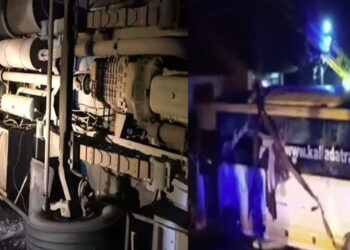 കണ്ണൂരിൽ ലോറിയുമായി കൂട്ടിയിടിച്ച് ബസ് മറിഞ്ഞു; ഒരു മരണം; 24 പേർക്ക് പരിക്ക്