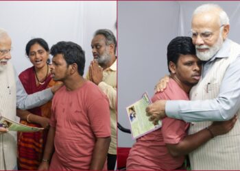 പവർ ഹൗസ് ഓഫ് ടാലന്റ് : ഓട്ടിസം ബാധിച്ച ഗായകനെ ചേർത്ത് പിടിച്ച് പ്രധാനമന്ത്രി