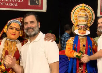 സുഖചികിത്സയ്ക്കൊപ്പം അൽപം കഥകളി ആവാം; കോട്ടക്കൽ ആര്യ വൈദ്യശാലയിൽ കഥകളി ആസ്വദിച്ച് രാഹുൽ