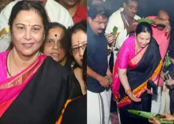 ചിങ്ങപ്പുലരിയിൽ അയ്യനെ കണ്ട് തൊഴുത് ഗീത; ശബരിമലയിൽ ദർശനം നടത്തി താരം