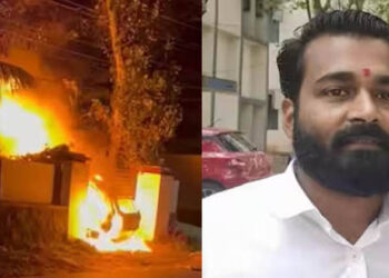 വീട്ടിലേക്ക് കയറ്റുന്നതിനിടെ കാർ   പൊട്ടിത്തെറിച്ച് അഗ്നിഗോളമായി; യുവാവിന് ദാരുണാന്ത്യം