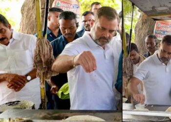 തട്ടുദോശയുണ്ടാക്കി രാഹുൽ; ട്രോളിബാഗിന് പിന്നാലെ തട്ടുകടക്കാരനായി വയനാട് എംപി; വീഡിയോ വൈറൽ