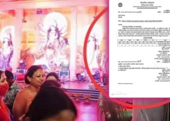 ഭക്തിഗാനം പ്രാർത്ഥനയെ ബാധിക്കും; അസാൻ വേളയിലും നമാസിന്റെ സമയത്തും ലൗഡ് സ്പീക്കർ വേണ്ട; ദുർഗാ പൂജയ്ക്കായി ഒരുങ്ങുന്ന ക്ഷേത്രങ്ങൾക്ക് നോട്ടീസ് നൽകി ഇസ്ലാമിക് ഫൗണ്ടേഷൻ