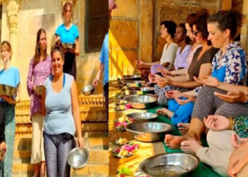 ഹിന്ദു മതം മഹനീയം; സനാതനധർമ്മത്തിലാകൃഷ്ടരായി ഫ്രഞ്ച് വനിതകൾ; മൺമറഞ്ഞ പിതാമഹൻമാർക്ക് പിതൃതർപ്പണം നടത്തി