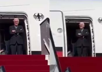സ്വാഗതം ചെയ്യാൻ ആരും എത്തിയില്ല, ജർമ്മൻ പ്രസിഡന്റ് വിമാനത്തിൽ കൈയ്യും കെട്ടി കാത്തുനിന്നത് അരമണിക്കൂർ; വീഡിയോ പുറത്ത്