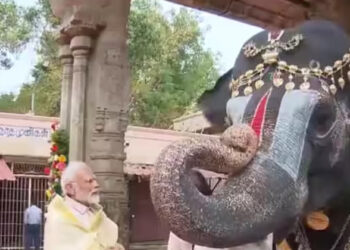 പ്രധാനമന്ത്രി തിരുച്ചിറപ്പള്ളിയിലെത്തി; ശ്രീരംഗനാഥ ക്ഷേത്രദര്‍ശനം നടത്തി