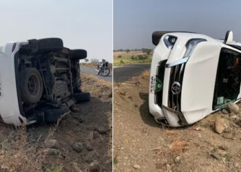 കാർ തലകീഴായി മറിഞ്ഞ് അപകടം; ബിജെപി എംഎൽഎയ്ക്ക് പരിക്ക്