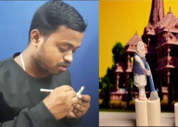 3 സെന്റിമീറ്ററില്‍ ഭഗവാന്‍ ശ്രീരാമന്‍; 2.5 സെന്റിമീറ്ററില്‍ പ്രധാനമന്ത്രി ; ചോക്കില്‍ വിസ്മയിപ്പിക്കുന്ന പ്രതിമകള്‍ സൃഷ്ട്ടിച്ച് 21കാരന്‍