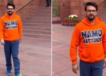 ഹൃദയത്തിന്റെ ശബ്ദം ഹൂഡിയുടെ രൂപത്തിൽ,നമോ ഹാട്രിക്; ശ്രദ്ധ പിടിച്ചുപറ്റി കേന്ദ്രമന്ത്രിയുടെ ഹൂഡി സ്റ്റൈൽ