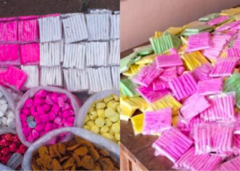 ഉത്സവപ്പറമ്പിലെ ചോക്കുമിഠായിക്ക് നിറം നൽകാൻ തുണികൾ ചായം മുക്കുന്ന റോഡമിൻ ബി ; മാരക രാസവസ്തു കലർന്ന ചോക്കുമിഠായികൾ പിടിച്ചെടുത്തു