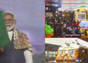 ജമ്മു കശ്മീരിലെ ആദ്യ ഇലക്ട്രിക് ട്രെയിൻ ഫ്ലാഗ് ഓഫ് ചെയ്ത് പ്രധാനമന്ത്രി നരേന്ദ്ര മോദി