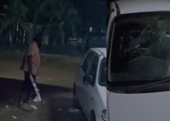 9 മണിയ്ക്ക് മദ്യം നൽകിയില്ല; ബെവ്‌കോ ജീവനക്കാരന്റെ കാർ തല്ലിത്തകർത്ത് മദ്യപാനി