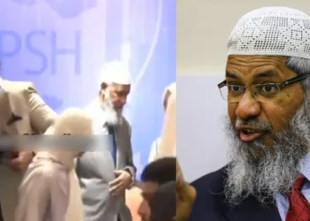 ഇസ്ലാമിന് എതിര്; മക്കളെന്ന് പറഞ്ഞതും രസിച്ചില്ല; പെൺകുട്ടികളെ വേദിയിലേക്ക് വിളിച്ചതിൽ ക്ഷുഭിതനായി സാക്കിർ നായിക്ക്; വേദിവിട്ടു