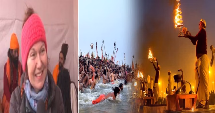french women in kumbh mela
