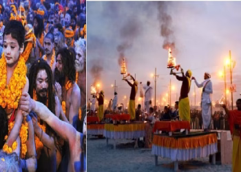 ganga arati at maha kumbha mela
